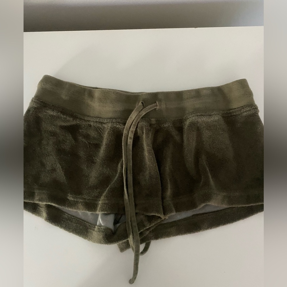 Womens Army Green Hardtail Terry Shorts (size XL)